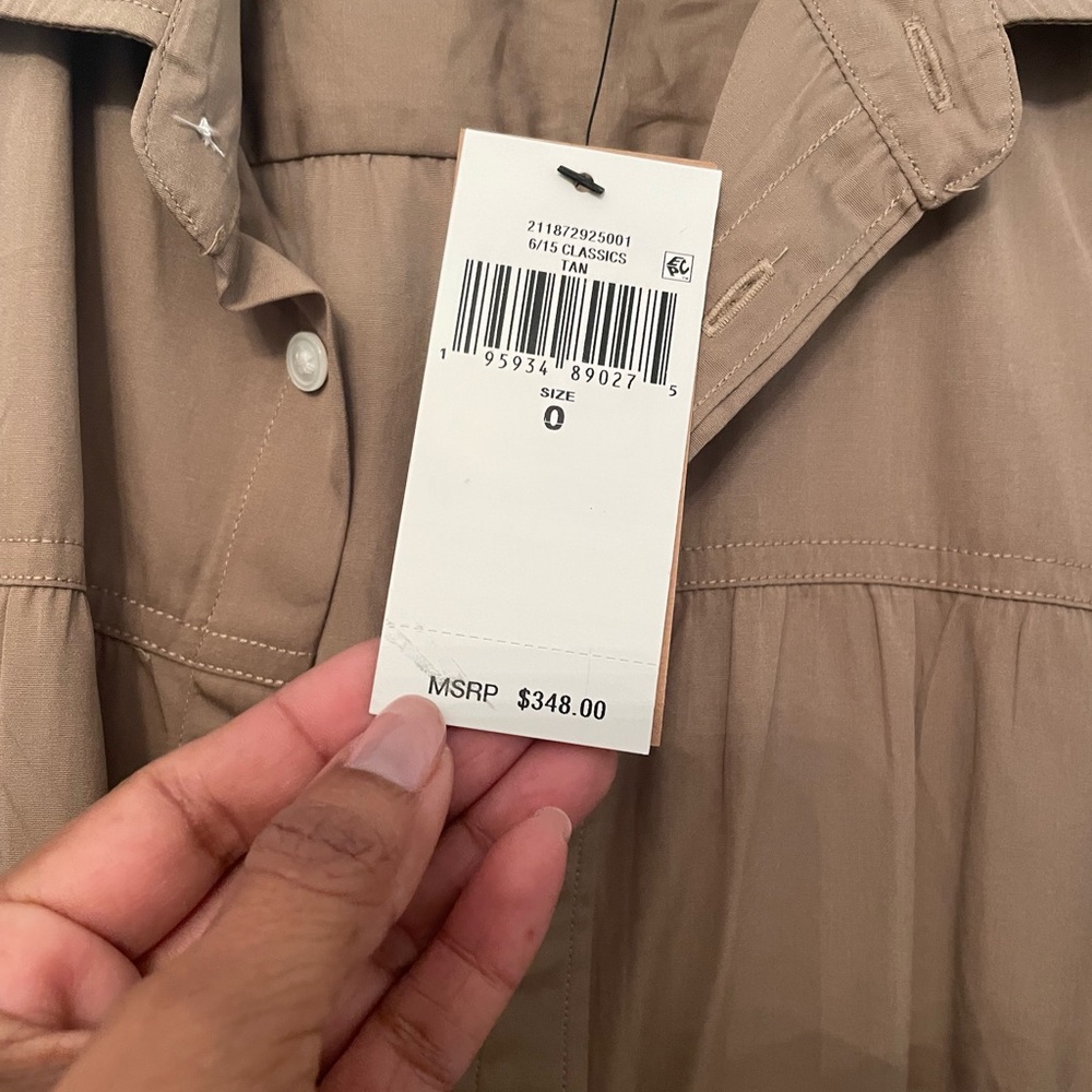 Polo by Ralph Lauren Tan Shirt Dress Work Tie Waist Belt Size 0 $398 - Picture 2 of 3